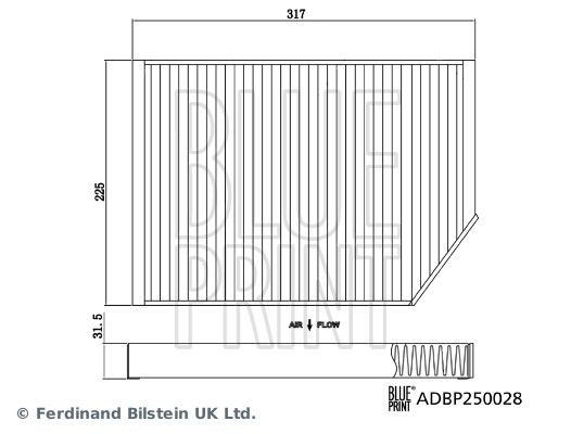 Купити ADBP250028 Blue Print Фільтр салону вугільний